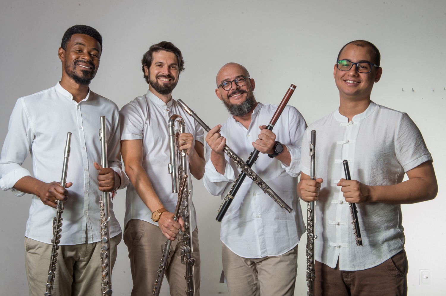 Projeto executa peças musicais, incluindo composições inéditas feitas para o conjunto. (fotos: Quarteto de Flautas da Bahia)
