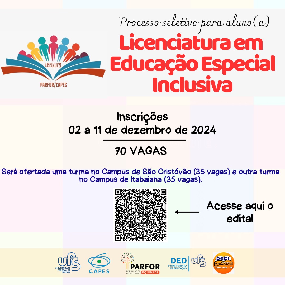 Portal UFS - SELEÇÃO DE ALUNAS(OS) PARA A LICENCIATURA EM EDUCAÇÃO ...